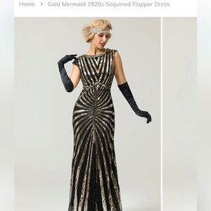 Zapaka gold and black 1920s dress